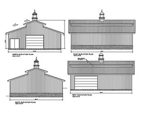 42 X36 Monitor Style Barn Plans 36 X42 Print Blueprint Plan 17