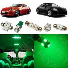 5x Green LED lights interior package kit for 2009-2013 Nissan 370z NZ1G