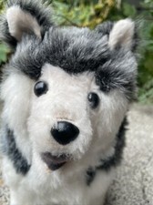 Vintage 1979 Dakin Pillow Pets White Grey Husky Dog Wolf Muckluck Plush U Of W