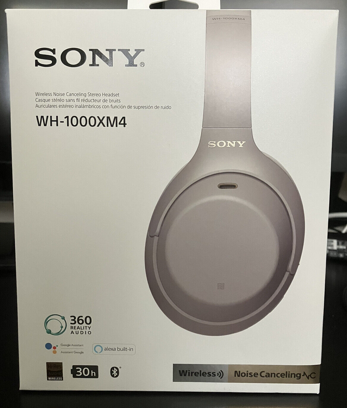 Sony WH-1000XM4 Wireless Noise Canceling Over-the-Ear Headphones with  Google Assistant - Silver 