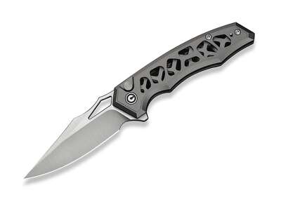 CIVIVI Anaaki Nitro-V Gray Aluminum Taschenmesser Button Lock Clip Grau C24039-2