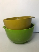 Vintage Rosti Melamine Mepal Service Denmark Mixing Bowls Avocado & Mustard 4,3L