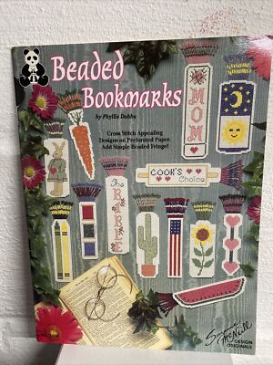 McNeill BEADED BOOKMARKS 1993 24 pattern & Alphabet 20pg booklet Phyllis Dobbs 