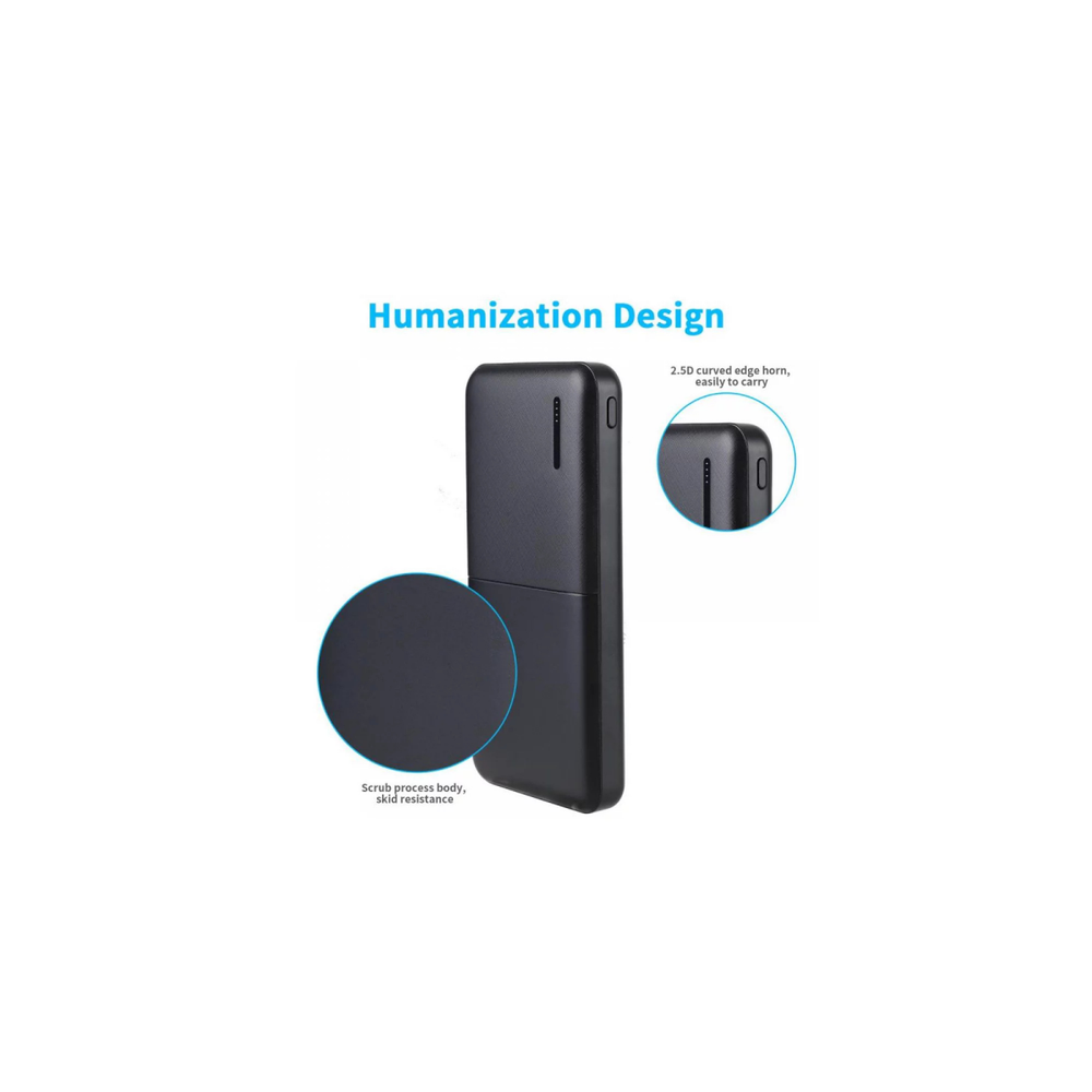Fast Charging Power Bank with Dual USB Outputs & Type C/Micro Inputs for iPhone & Android