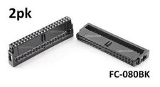 2-Pack Black 40-Pin 80-Wire ATA IDE Female Ribbon Cable Connector, FC-080BK