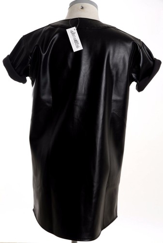 CAMISETA DE BÉISBOL DE CUERO NEGRA LARGA ALTA PARA HOMBRE ESCASAS TALLAS XS A GRANDE - Imagen 3 de 3
