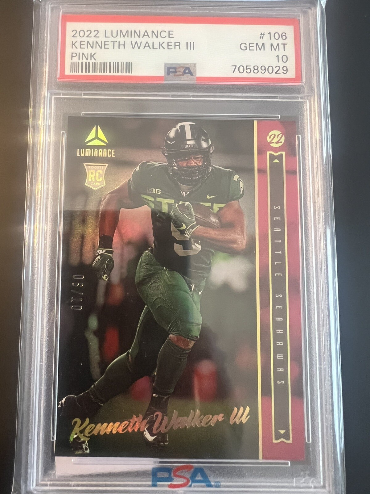 Kenneth Walker III Panini Luminance #106 Pink