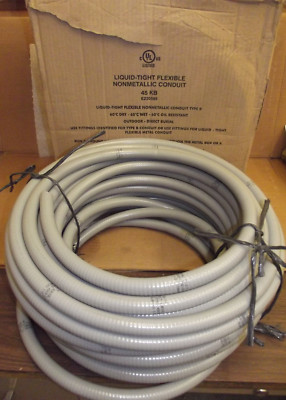 100 Foot By  1/2'' Non-Metallic Flexible Liquid-Tight Conduit Gray BWF NMLT50 UL