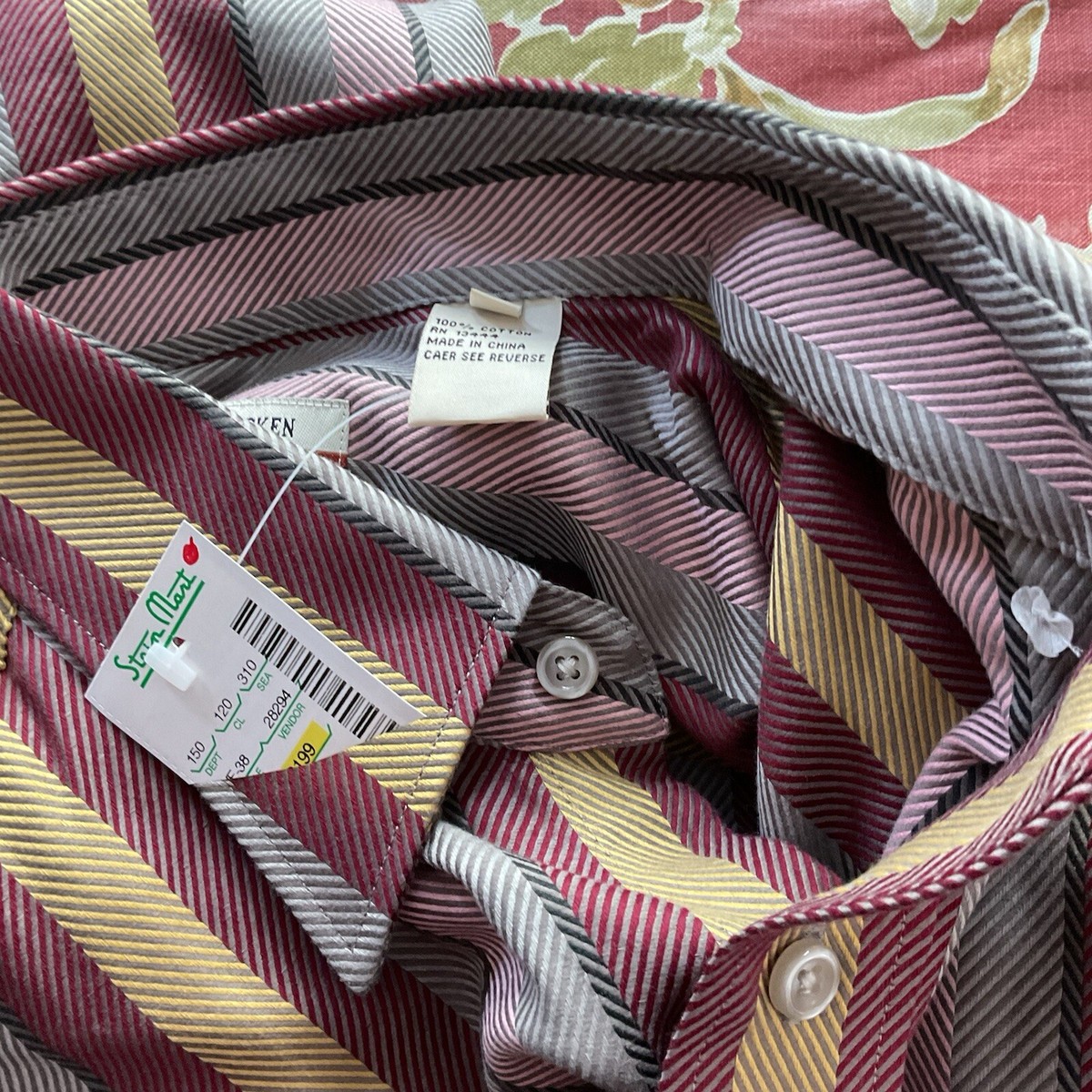 Barry Bricken Button Up Shirt Mens M Multicolor Striped