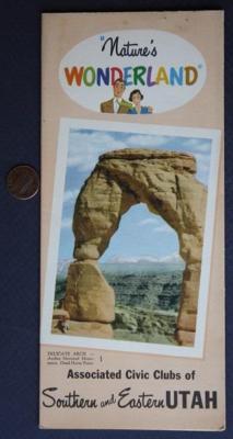 1950-60s Southern & Eastern Utah Nature's Wonderland souvenir brochure with map-