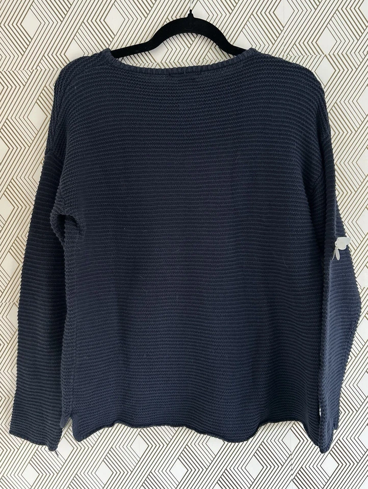 ZARA Girls Navy Blue Knit Sweater with Beaded Embellishment Size 11-12 - Image 2 of 4