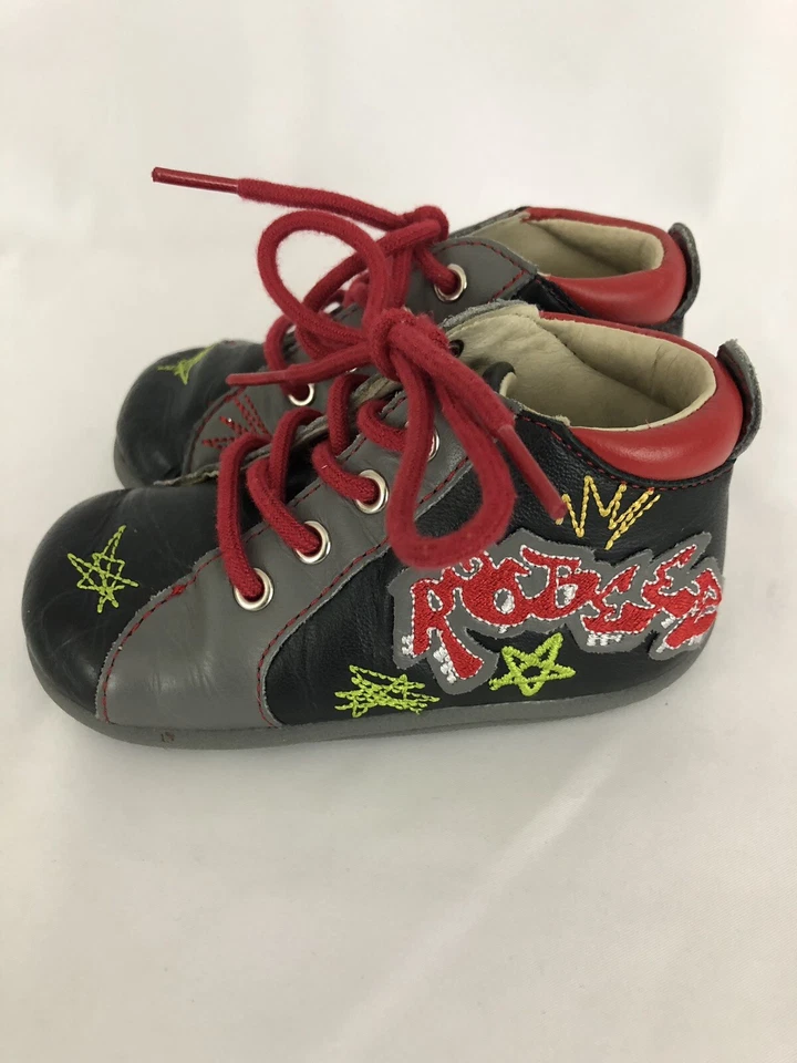 Robeez Tredz размер 12-16 месяцев граффити ребенка ясельного возраста мальчика ботинки туфли черный EUC HG282 - Изображение 4 из 4