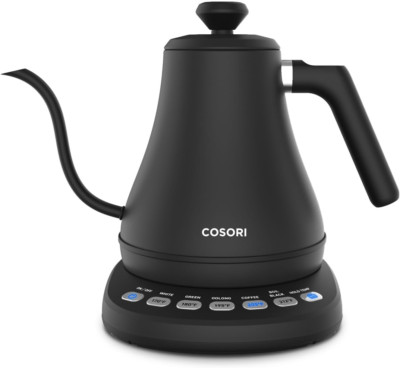Electric Gooseneck Kettle with 5 Temp Settings for Perfect Coffee & Tea