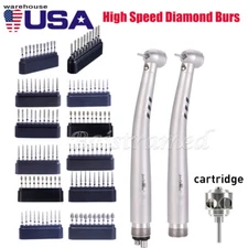 100Pc AZDENT Dental Diamond Burs FG /LED High Speed Handpiece ceramic bearing