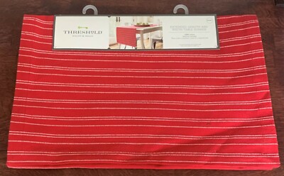 Threshold Solid Red Stripe Oversized Table Runner 20'' X 90''