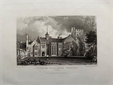 1831 Antique Print; Horham / Horeham Hall near Thaxted Essex after Bartlett