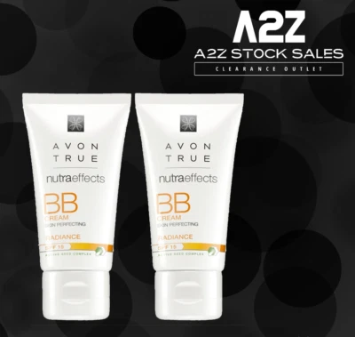 2x Avon True Nutra Effects BB cream Skin Perfecting Radiance SPF15 - MEDIUM 60ml