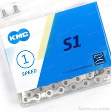 KMC S1 Silver 1/8" Single-Speed BMX Cruiser Fixed Bicycle Chain 112L 8.6mm