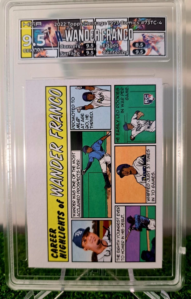 2022 Topps Heritage #73TC-4 Wander Franco 1973 Comics HGA Gm Mnt 9.5! Custom Art - Image 2 of 3