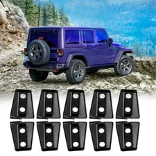 8x Front Hood Door Hinge Cover Set for Jeep Wrangler JK JKU Unlimited 2007-2017