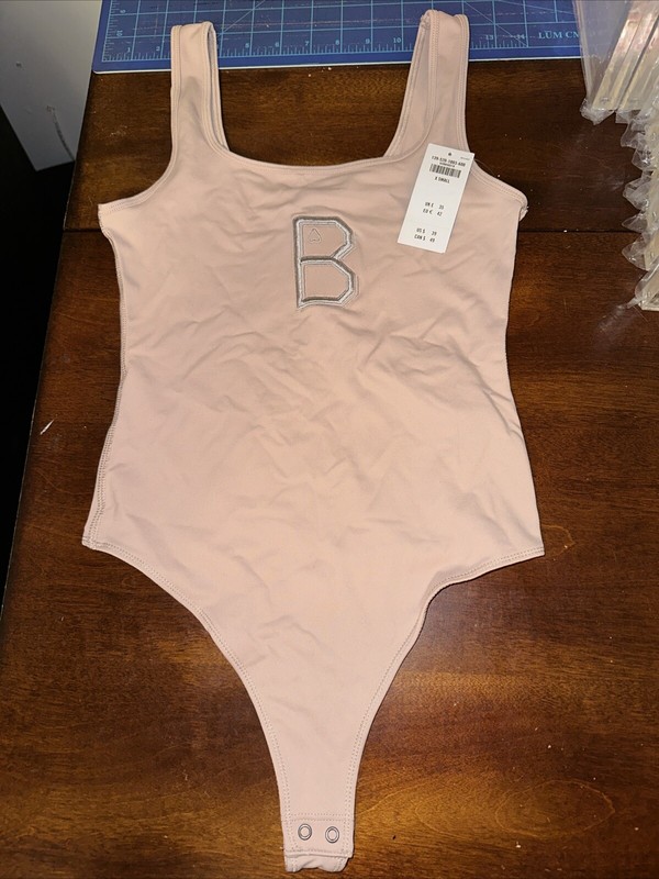 Abercrombie & Fitch XS Branded Beboe Pink Thong Tank Bodysuit NWT Retail $39