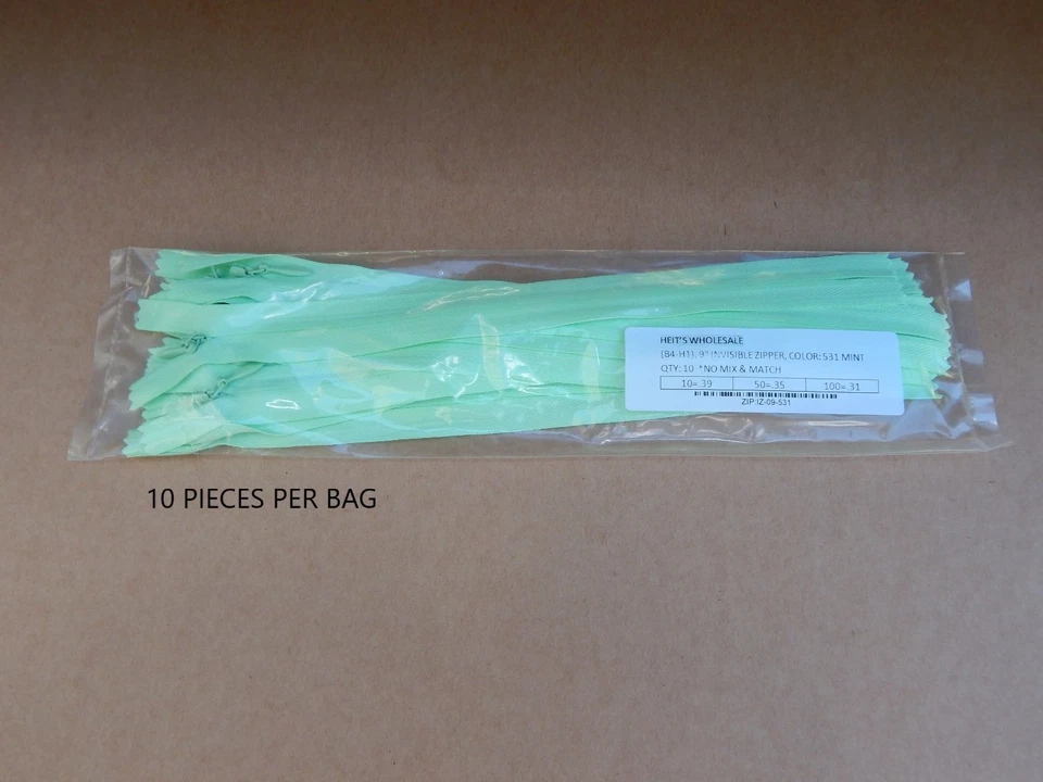 INVISIBLE ZIPPER ASSORTMENT, 38 COLORS, 4 SIZES, FREE SHIPPING IN USA - Image 4 of 4