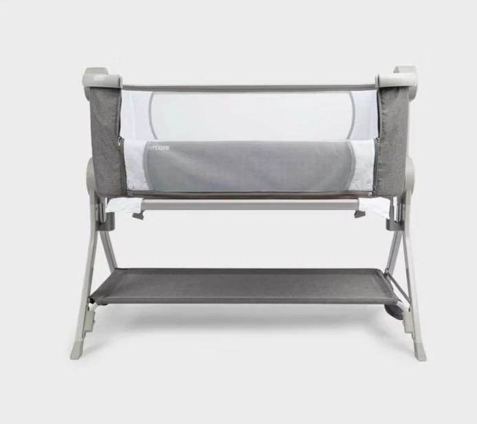Mothercare Co Sleeper Crib Bedside Baby Standard Folding Portable w/Stand - Grey - Image 4 of 4