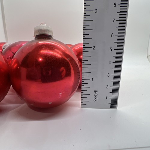 12 Box Shiny Brite Ornaments 11 Red 1 Gold Box 2 Lids 2.75” Plastic Caps VTG SEE - Picture 23 of 23