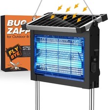 Solar Bug Zapper Outdoor, Jinyeda 4500V Rechargeable Mosquito Zapper 4000mAh Bat