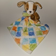 Little Miracles Brown Puppy Dog Lovey Plush Blue Yellow Orange Green Sweet Snug
