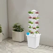 25 Plant Vertical Tower Garden System Hydroponic Growing Kit Gardening Mechanism