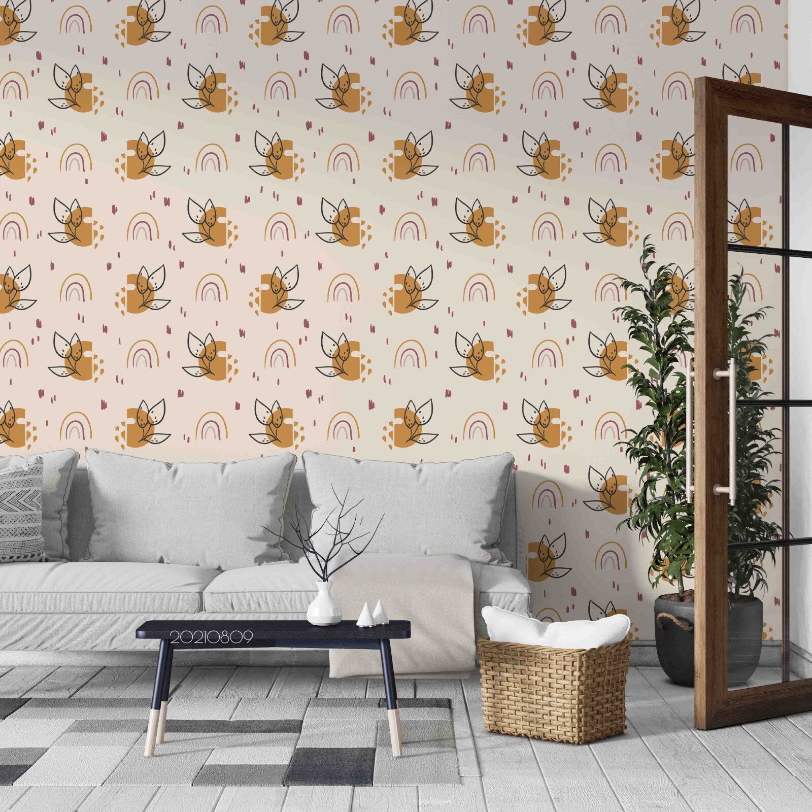 3D Rainbow Floral Pattern Wall Murals Wallpaper Murals Wall Sticker 60