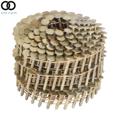 7200Pcs 7/8'' × 0.12'' 15 Degree Coil Roofing Nail 3/8'' Head Diameter Galvanized