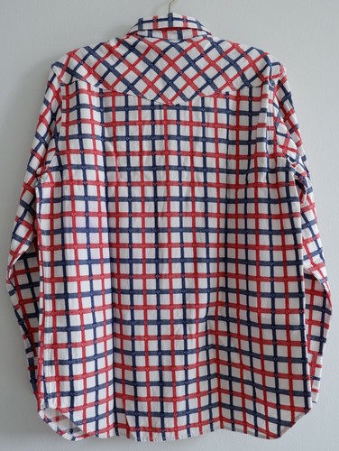 SUGAR CANE 15 California western red blue plaid work shirt medium - Picture 5 of 12