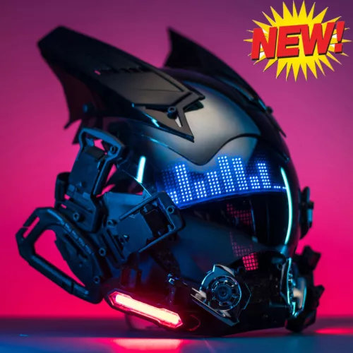NEW Cyberpunk Helmet Mask with Light Halloween Helmet Cosplay Cyberpunk Costume - Picture 11 of 11