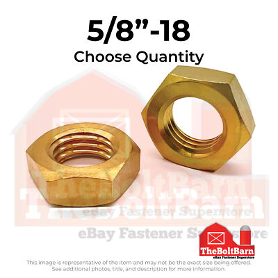 5/8''-18 Brass Hex Jam Nut (Pick Quantity)