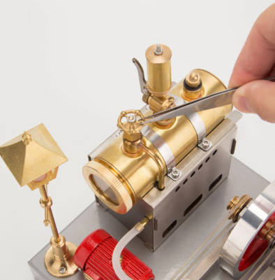 TechnixLabz Model van de stoommachine, SE-02, volledig metalen bouwset voor een horizontale stoomketel, wetenschappelijke en pedagogische cadeaus voor Kerstmis, verjaardagen (100 stuks