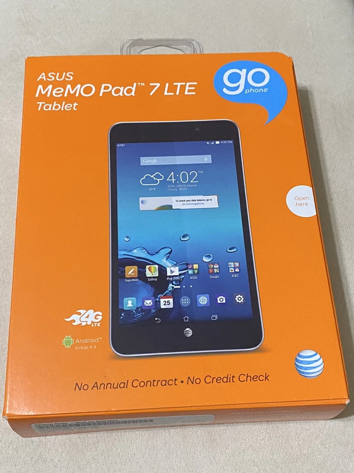 New Sealed (AT&T Prepaid) ASUS MeMO Pad 7 LTE Quad-Core 16GB 7" Android Tablet - Image 3 of 4