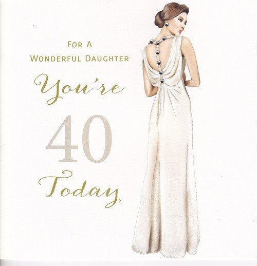 Luxury large crystal card Wonderful Daughter 40 forty today