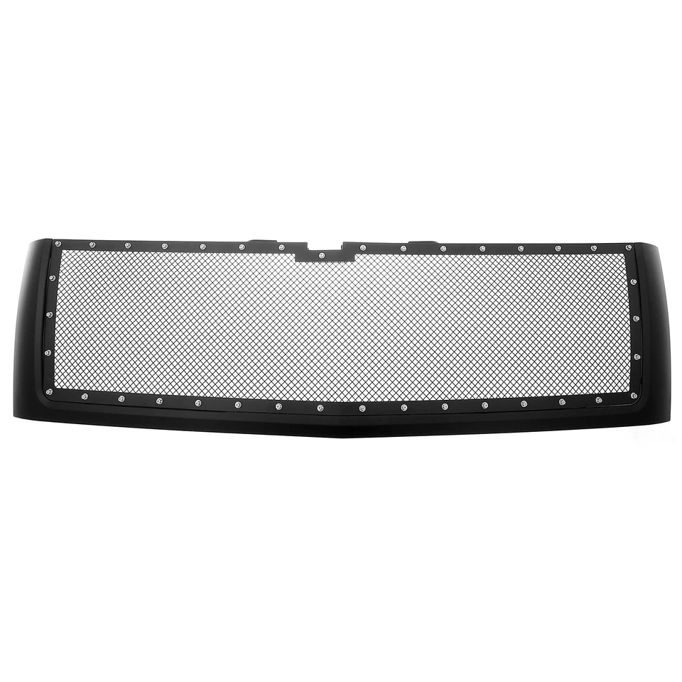 Fits 2007-2010 Chevy Silverado 3500/2500 Upper Black Rivet Mesh Package Grille - Image 2 of 3