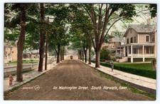 South Norwalk Connecticut Washington Street Postcard A987