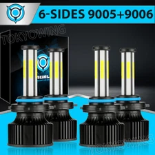 2025 6-sides 9005 9006 Combo LED Headlight High Low Beam Bulbs 6500K 2500000LM