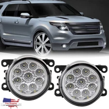 For Ford Explorer 2011-2015 Clear LED Bumper Fog Lights Front Lamps Left+Right