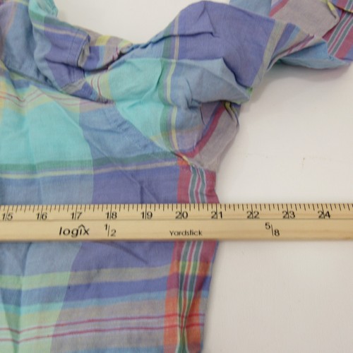 Jones Wear Women's Button Up Linen Plaid Shirt Sz Large Long Sleeve Blue - Picture 6 of 8