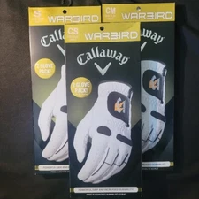 Men's Callaway Warbird 2 Pack White Golf Gloves Right Cadet Small