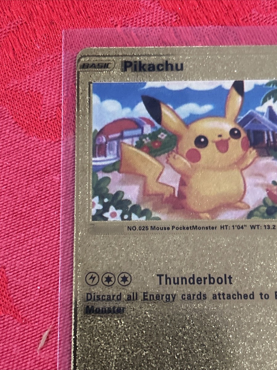 Pikachu Thunderbolt Gold Foil Fan Art Pokemon Card 075/073 Card NM