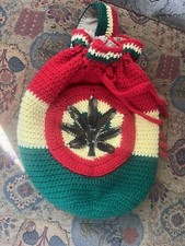 Handmade Crochet Rasta Bag   One-of-a-Kind Boho Style