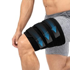 Thigh Compression Sleeve with Anti-Slip Strips, Hamstring Compression Wrap wi...