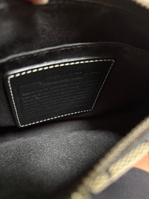 Vintage Y2K Coach Signature Mini Pouch Handbag Black Canvas 6094