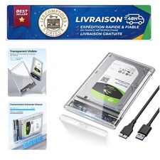 Boîtier disque dur externe 2.5" USB 3.0 SATA SSD 5Gbps UASP Transparent POSUGEAR